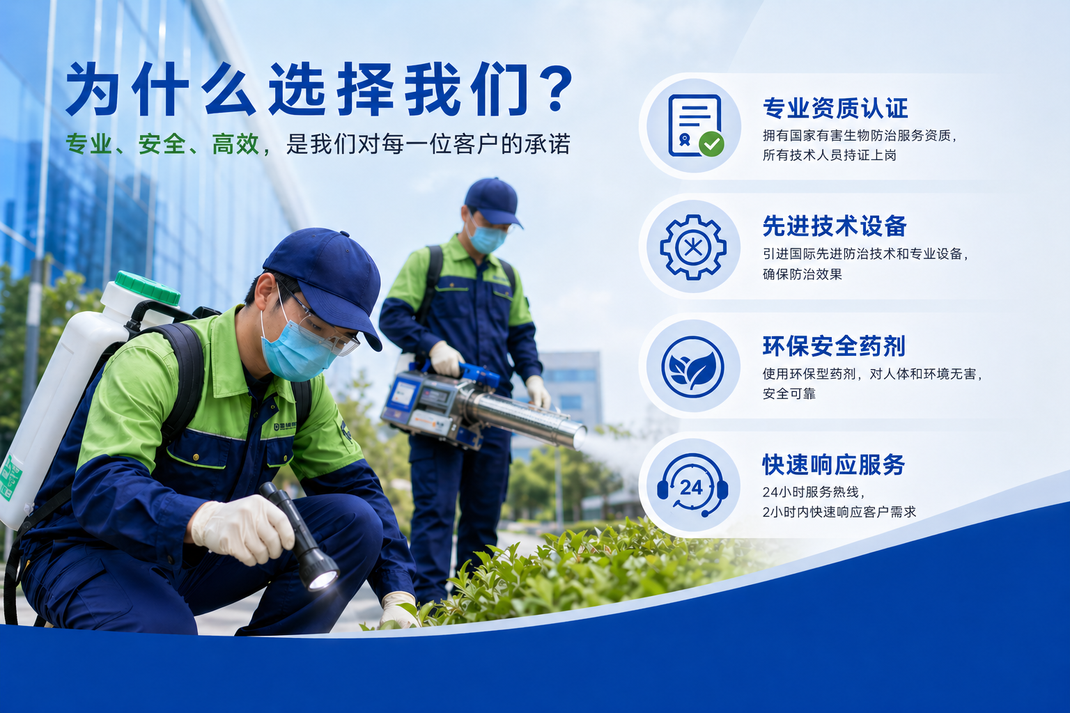 专业害虫防治团队现场作业